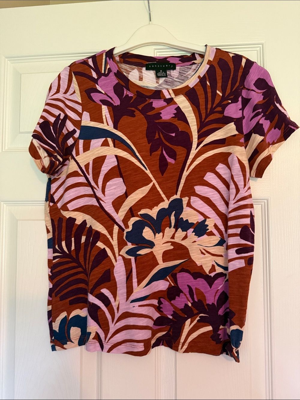 Sanctuary Short-Sleeve Crewneck Top - Rust, Pink, Navy, Purple